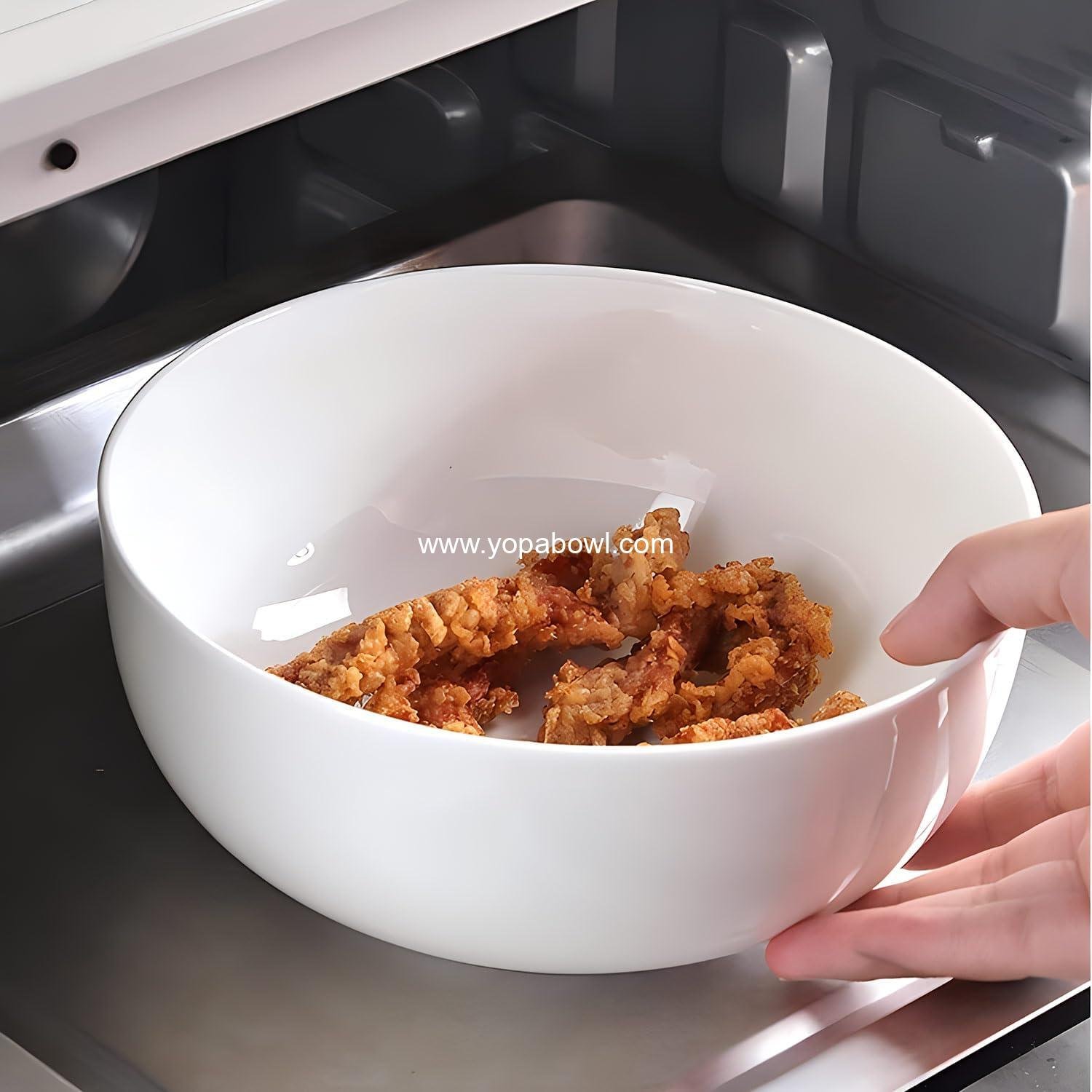 OEM 60 oz Large Pho and Ramen Bowls Set of 3 - Off-White Ceramic, 8 Inch