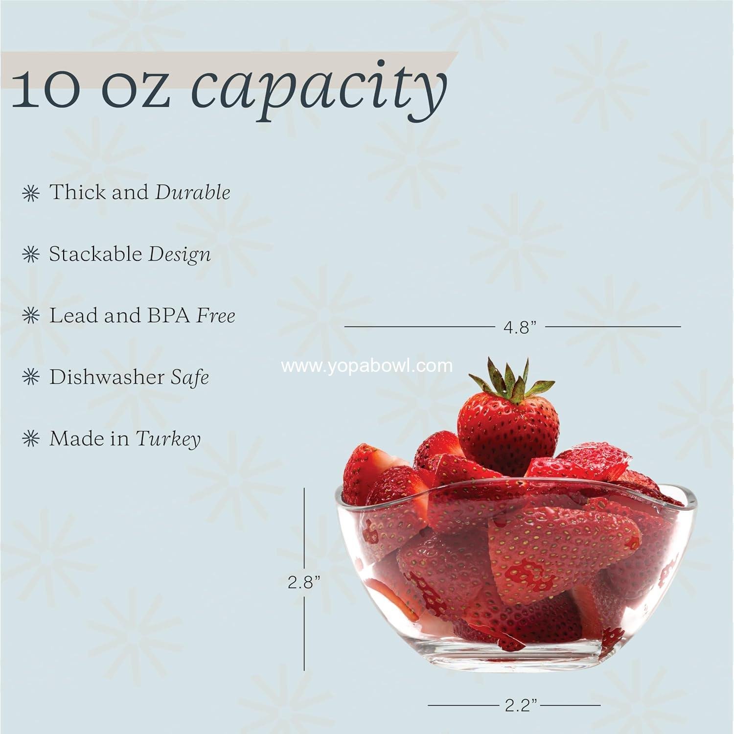 OEM Set of 12 Small Glass Dessert Bowls, 10 Ounce Ice Cream and Snack Bowls, Microwave and Dishwasher Safe - Factory