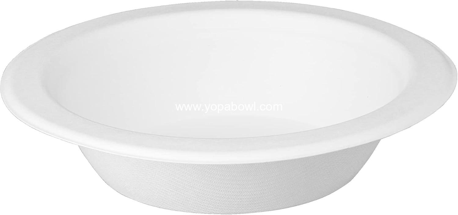 Wholesale 16 oz. Heavy-Duty 100% Compostable White Paper Bowls - Eco-Friendly Disposable Sugarcane Soup Bowls, 125 Count Factory