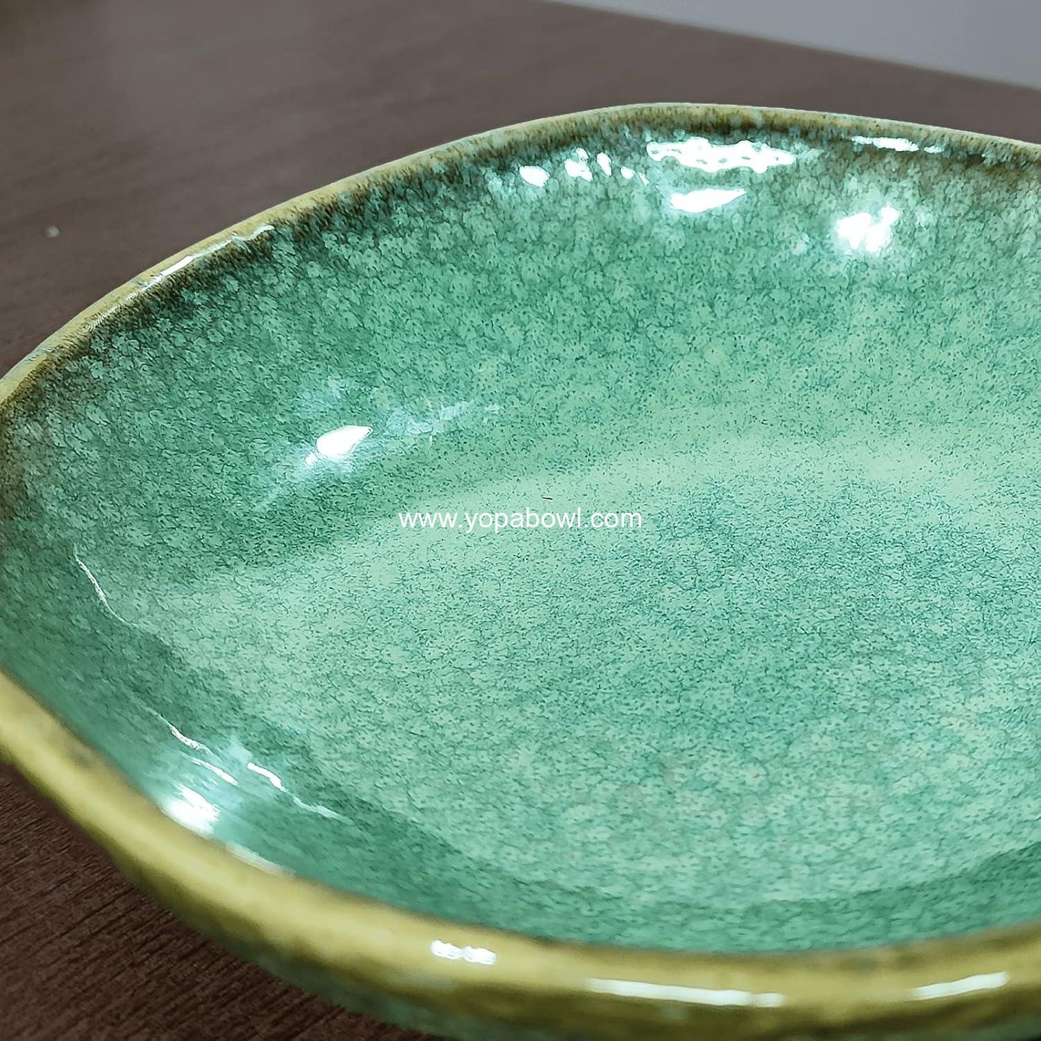 Wholesale Ceramic Decorative Bowl with Green Glaze, 8'' Candy Bowl and Key Dish for Entryway Table, Home Decor Accent and Trinket Tray Holder for Nightstand Ring Gift (8'' Green) Manufacturer