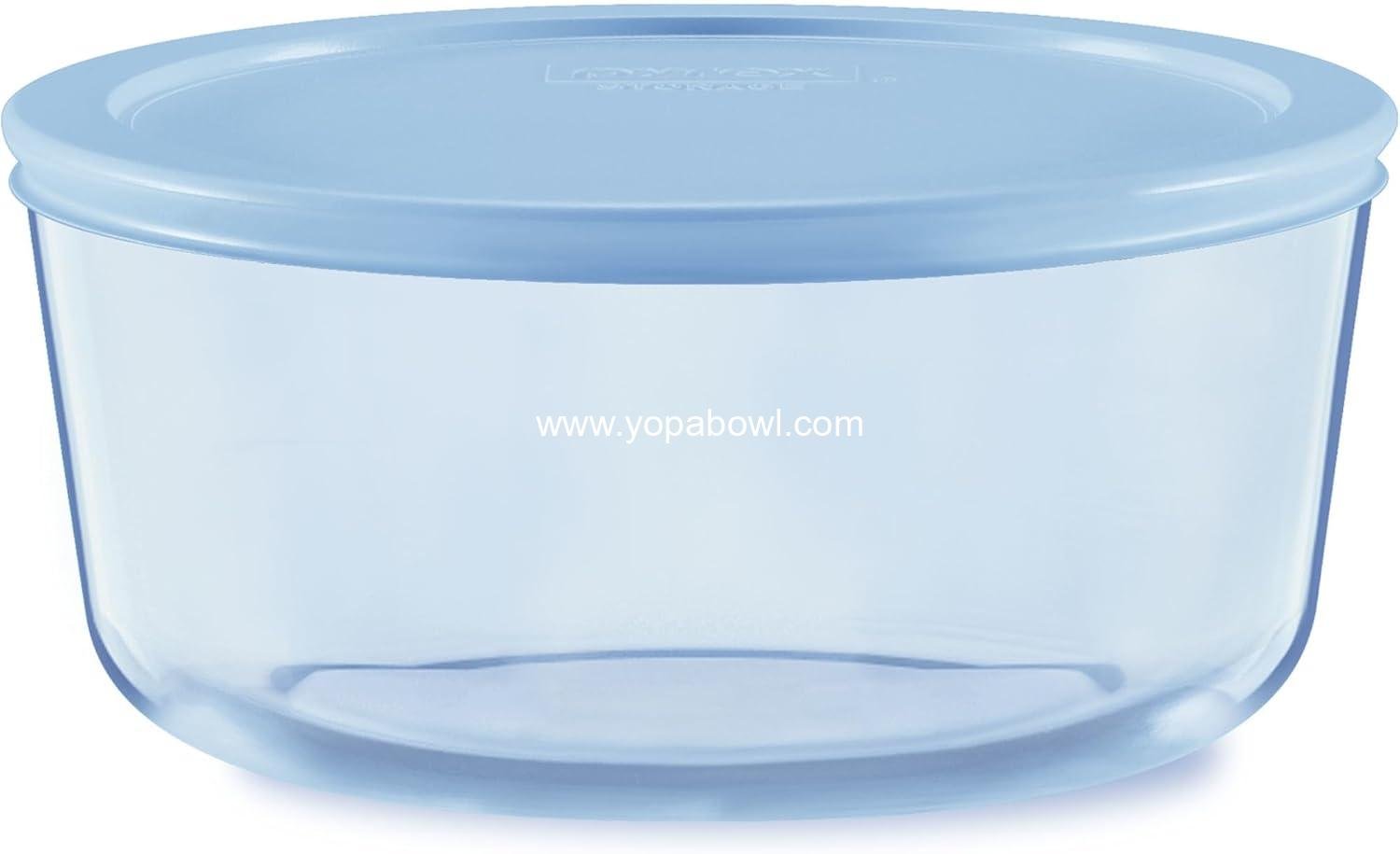 Pyrex Colors Tinted (7 Cup) Large Round Food Storage Container, Snug Fit Non-Toxic Plastic BPA-Free Lids, Freezer Dishwasher Microwave Safe