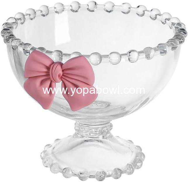 WAIT FLY Creative Butterfly Glass Dessert Footed Trifle Ice Cream Serving Bowl for Fruit, Salad, Candy, Cocktail, Coffee, Trifle - Clear - 1 PCS
