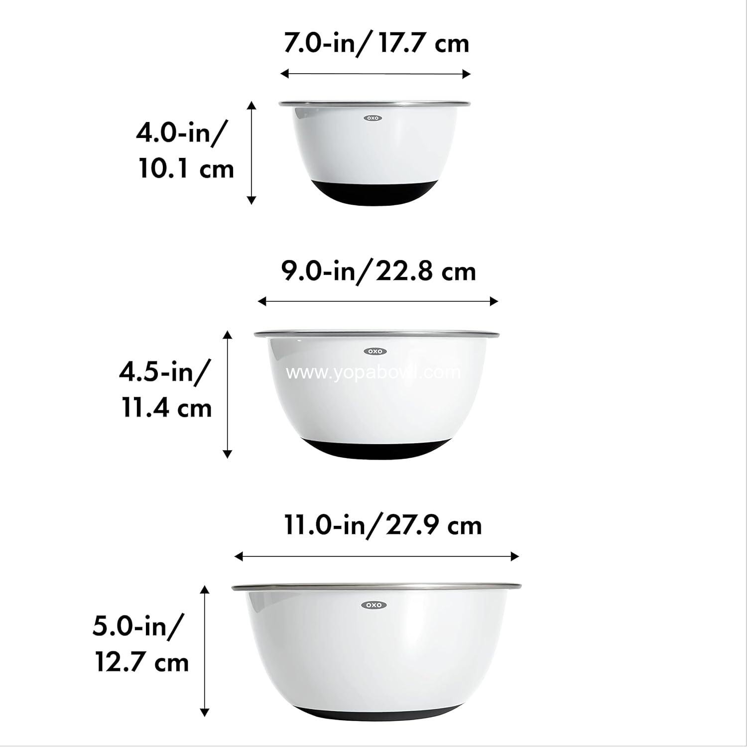 Wholesale Stainless Steel 3-Piece Mixing Bowl Set - Factory