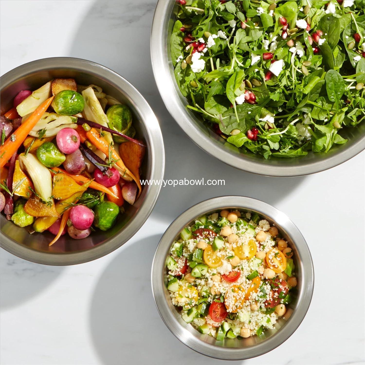 Wholesale Stainless Steel 3-Piece Mixing Bowl Set - Factory