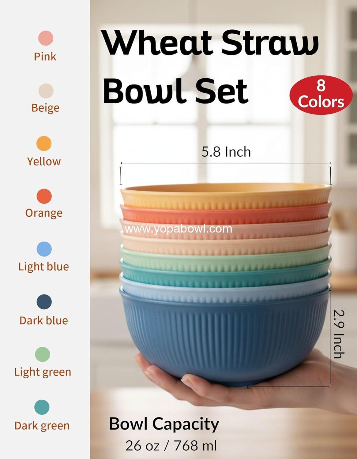 Wholesale Unbreakable Wheat Straw Bowl Set – 8-Piece, Lightweight Cereal, Salad & Soup Bowls, Eco-Friendly BPA-Free Dinnerware, Microwave & Dishwasher Safe, Stackable Factory Wholesale Unbreakable Wheat Straw Bowl Set – 8-Piece, Lightweight Cereal, Salad & Soup Bowls, Eco-Friendly BPA-Free Dinnerware, Microwave & Dishwasher Safe, Stackable Factory