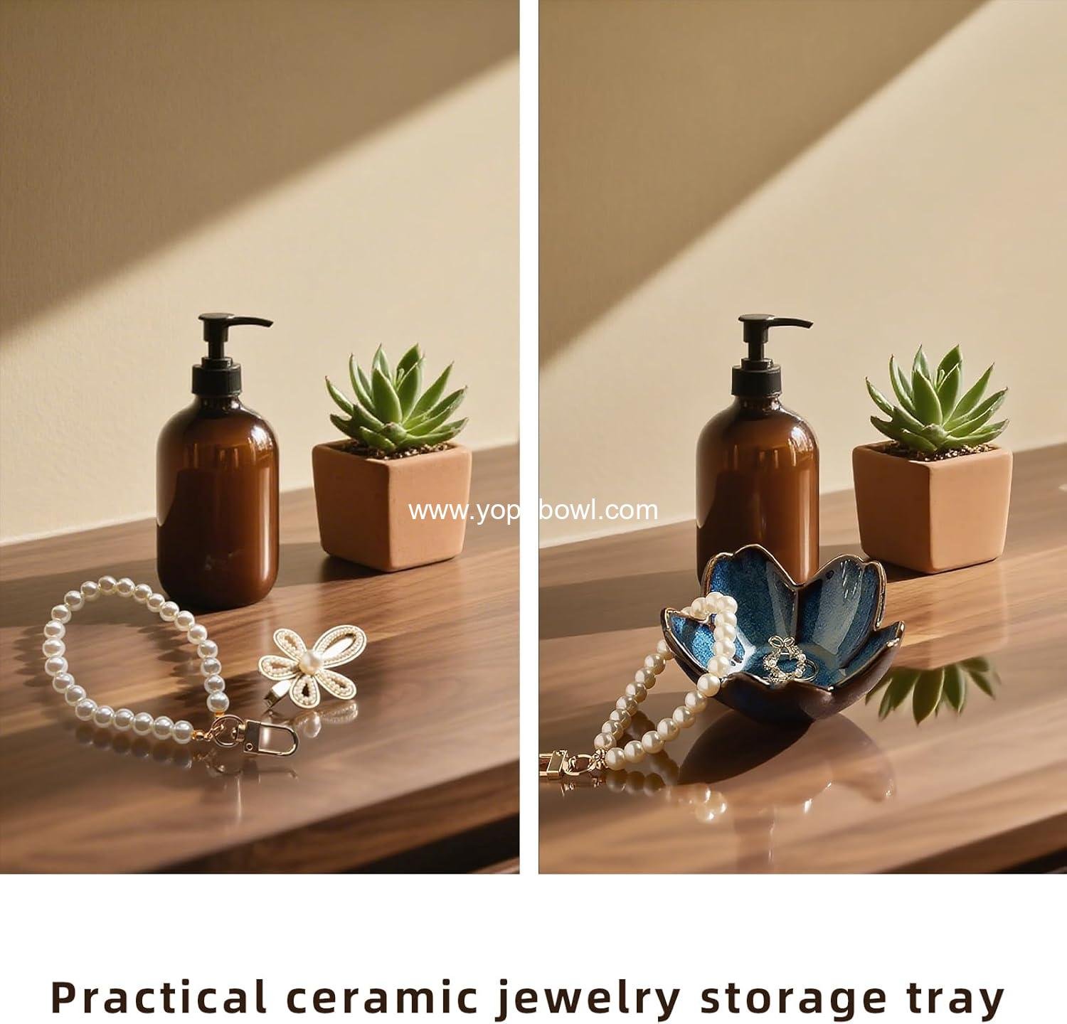 Wholesale Floral Ceramic Jewelry Tray - 3.5