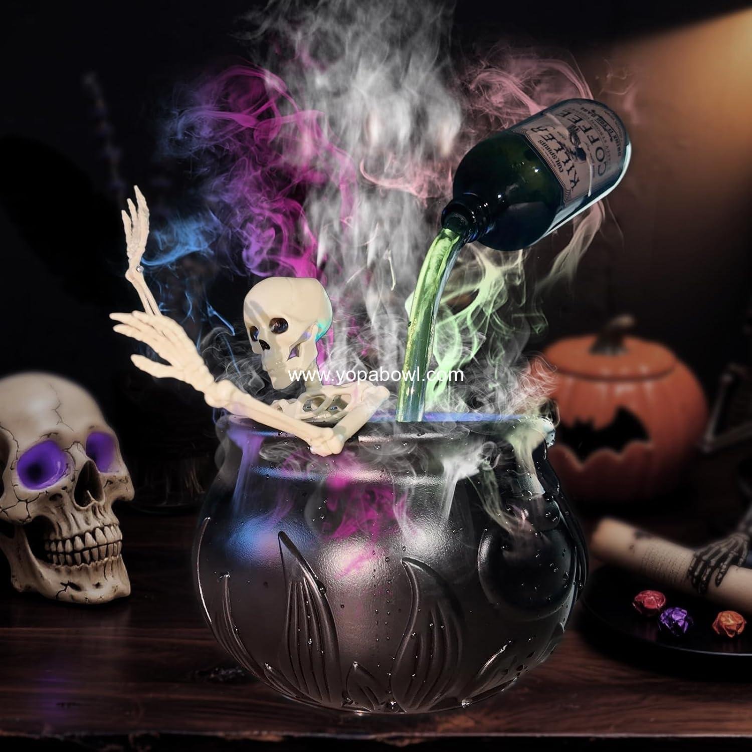 Wholesale Large Black Plastic Witch Cauldron Halloween Decorations Gift for Boys with Magic Floating Bottle and Diffuser, DIY Indoor Outdoor Witches Cauldron Decor Manufacturer