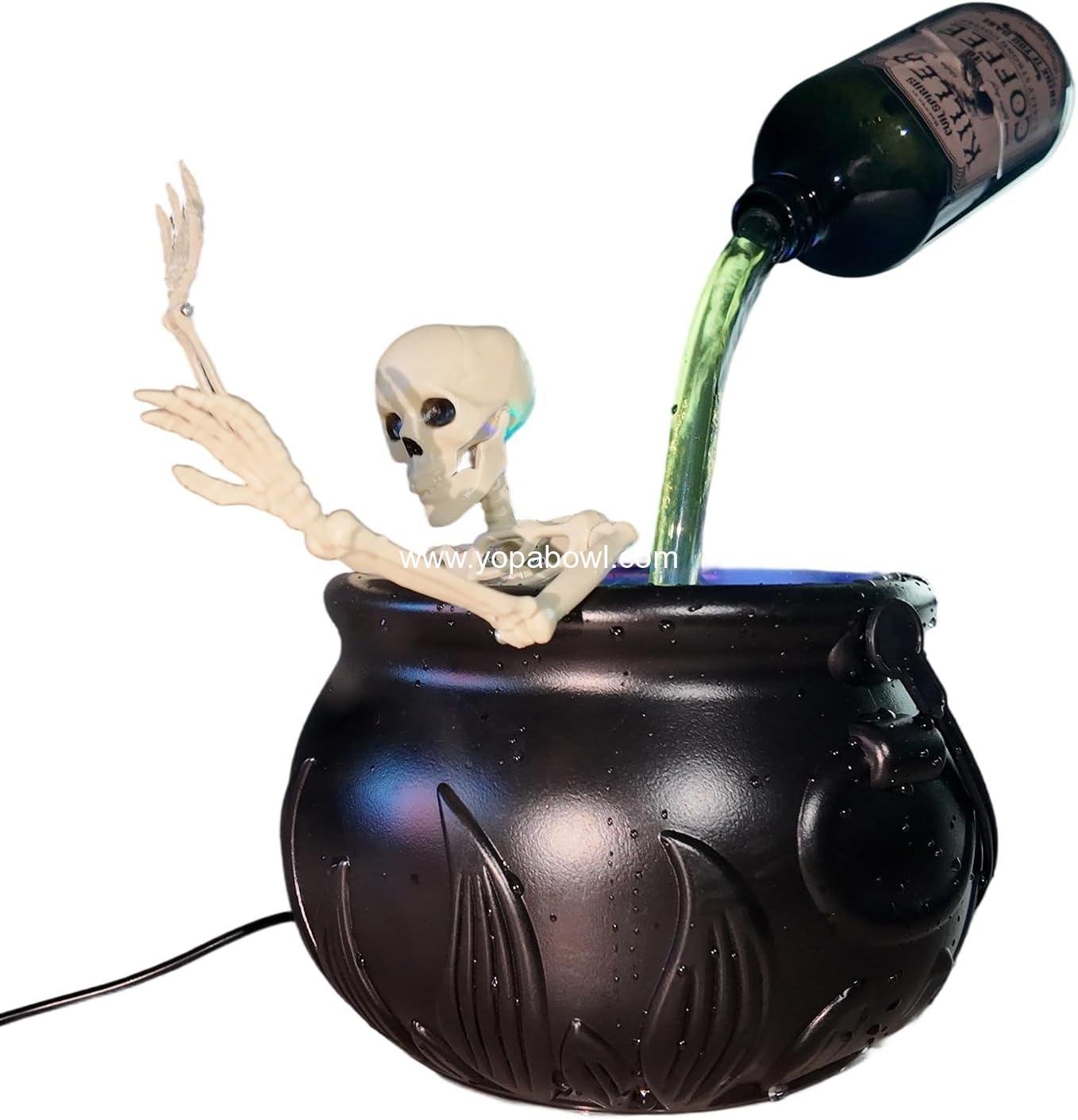 Wholesale Large Black Plastic Witch Cauldron Halloween Decorations Gift for Boys with Magic Floating Bottle and Diffuser, DIY Indoor Outdoor Witches Cauldron Decor Manufacturer