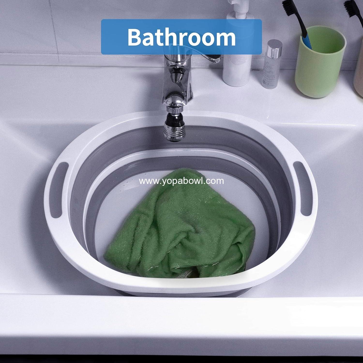 OEM Collapsible 7.5L Plastic Dishpan Sink Basin Foldable Cutting Board Food Tub Portable Washing Basket for BBQ Picnic Camping Space Saving Gray Factory