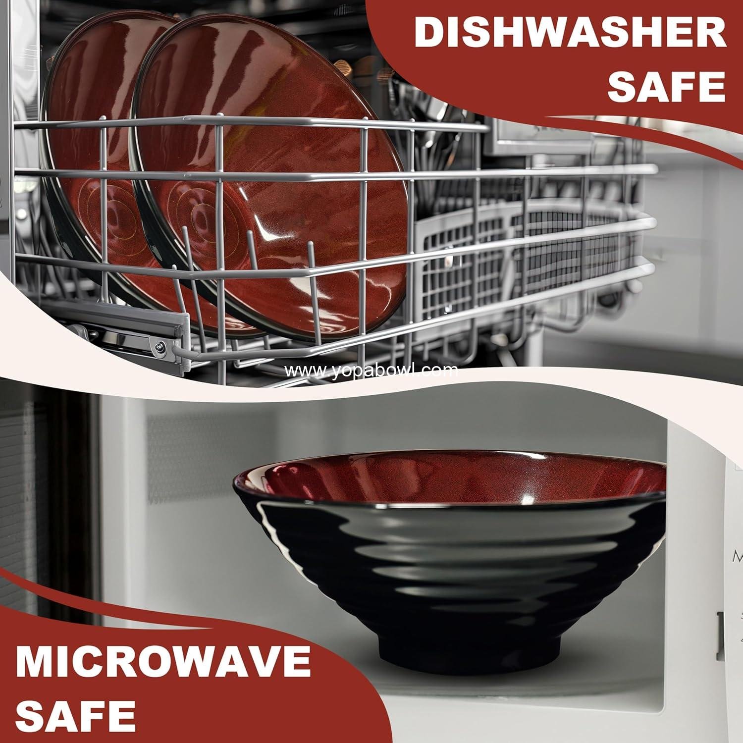 OEM 8-Inch Large Ceramic Ramen Bowls 2 Sets 8 Pieces Porcelain Dishwasher Microwave Safe for Noodles Pasta Soup Cereal Salad with Chopsticks Forks Spoons Housewarming Gift for Men Women supplier