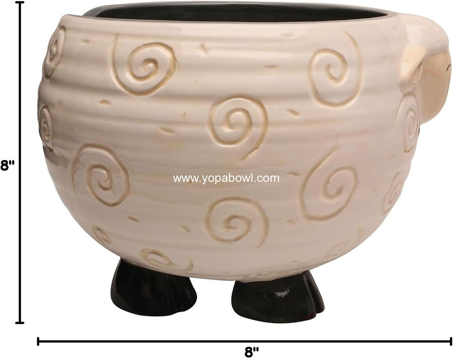 OEM Sleepy Sheep Ceramic Yarn Knitting Bowl Tangle-Free Holder 6 OEM Sleepy Sheep Ceramic Yarn Knitting Bowl Tangle-Free Holder 6