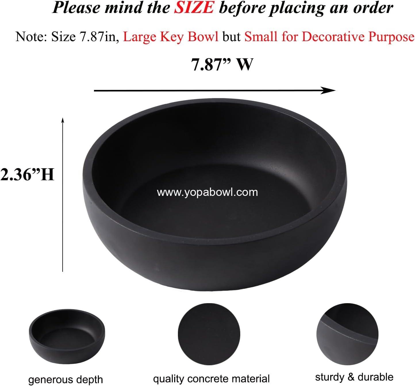 OEM 7.9 Inch Concrete Key Bowl Entryway Table Decor Modern Industrial Minimalist Holder Charcoal Black Smooth Sealed Durable Factory