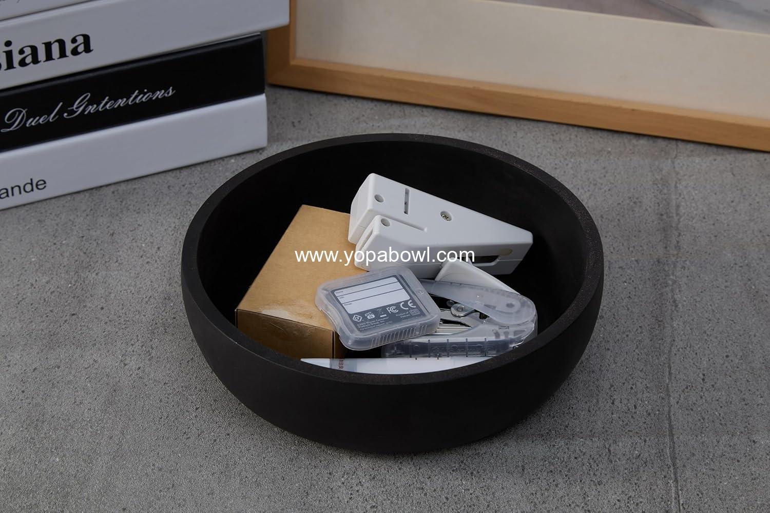 OEM 7.9 Inch Concrete Key Bowl Entryway Table Decor Modern Industrial Minimalist Holder Charcoal Black Smooth Sealed Durable Factory