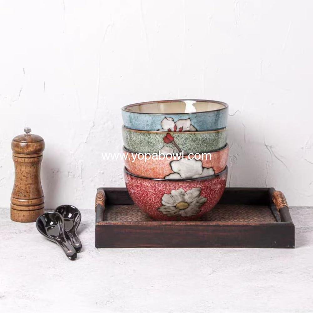 OEM 28oz Ceramic Bowl Set of 4 for Kitchen Cereal Salad Pasta Soup Ramen Serving Breakfast Lunch Dinner Dishwasher Microwave Oven Safe Blue Red Green Pink Factory OEM 28oz Ceramic Bowl Set of 4 for Kitchen Cereal Salad Pasta Soup Ramen Serving Breakfast Lunch Dinner Dishwasher Microwave Oven Safe Blue Red Green Pink Factory