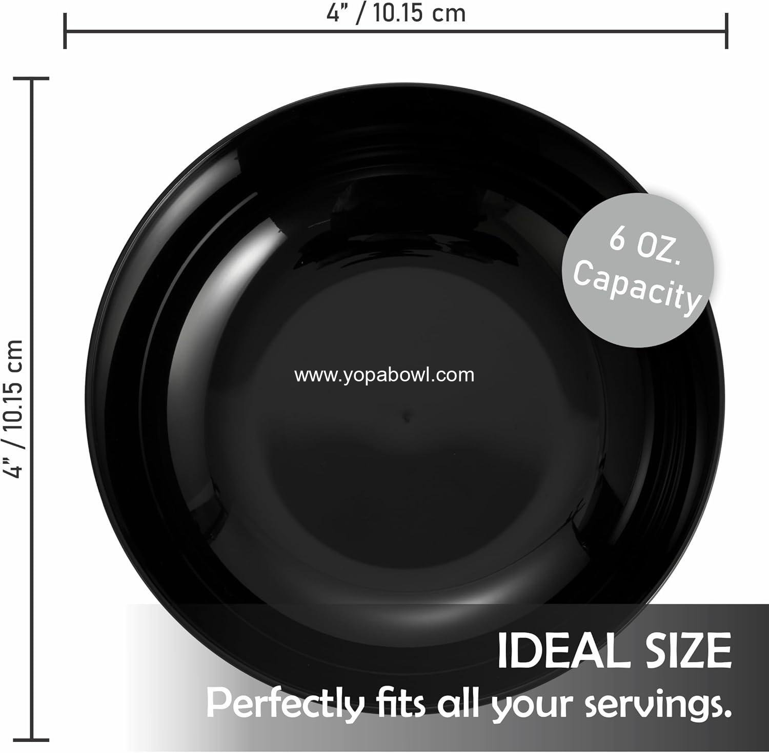 Wholesale 6 Oz Disposable Plastic Dessert Bowls 50-Pack Small Heavyweight Black for Parties Weddings Events Factory