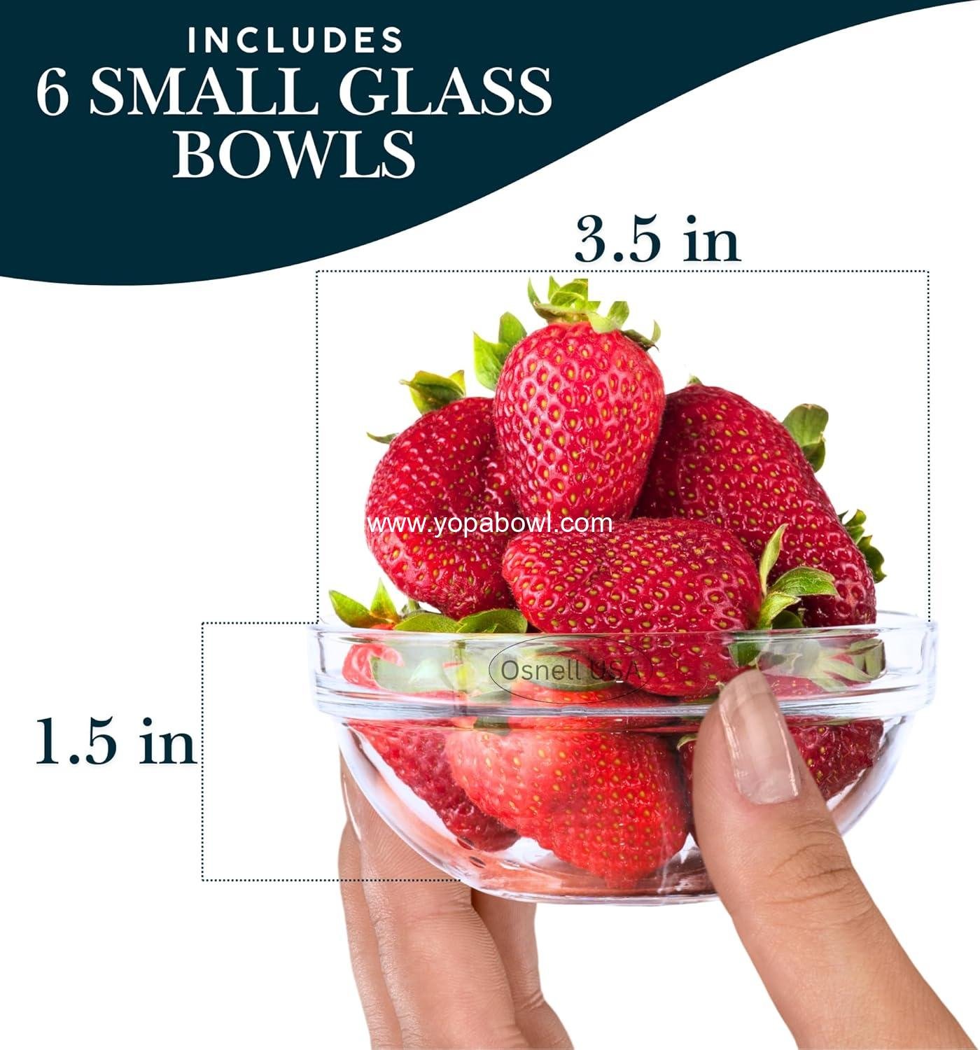 Wholesale 3.5-Inch 4-Ounce Small Glass Cooking Bowls 9 cm Diameter Microwave Dishwasher Safe Stackable Mise en Place Ramekins Set of 6 Factory