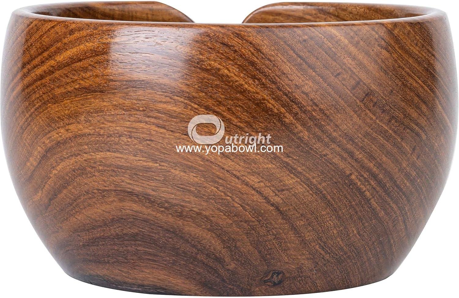 OEM Large Rosewood Yarn Bowl Holder for Knitting Crocheting - Cute Wooden Spinner Gift for Knitters Mother's Day Christmas Wife - Factory