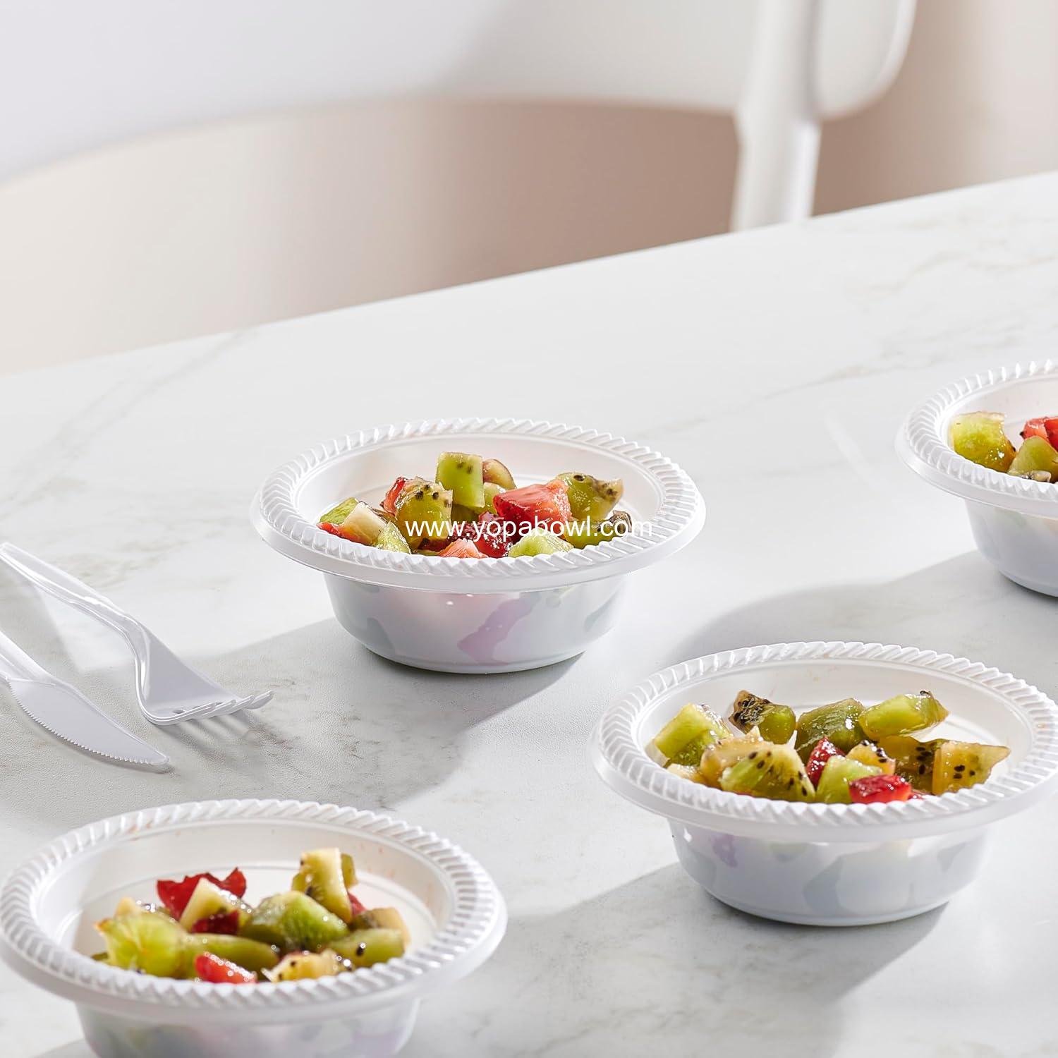 Wholesale 800 Pack 5 oz White Disposable Plastic Bowls Premium Lightweight for Desserts Appetizers Soups Parties Weddings Factory