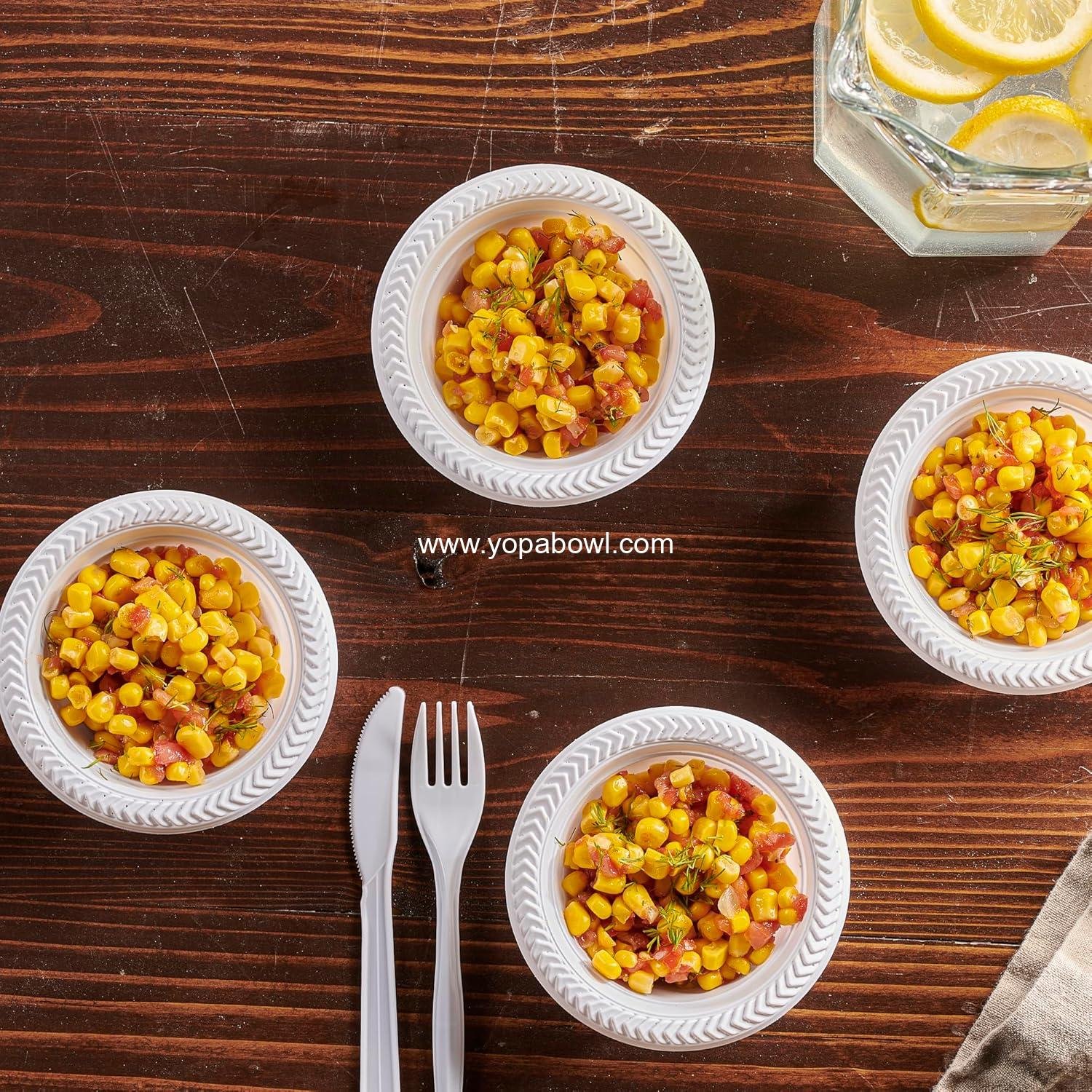 Wholesale 800 Pack 5 oz White Disposable Plastic Bowls Premium Lightweight for Desserts Appetizers Soups Parties Weddings Factory