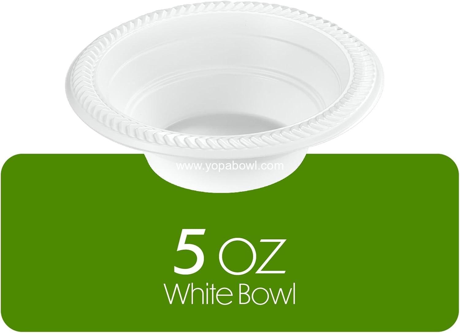 Wholesale 800 Pack 5 oz White Disposable Plastic Bowls Premium Lightweight for Desserts Appetizers Soups Parties Weddings Factory