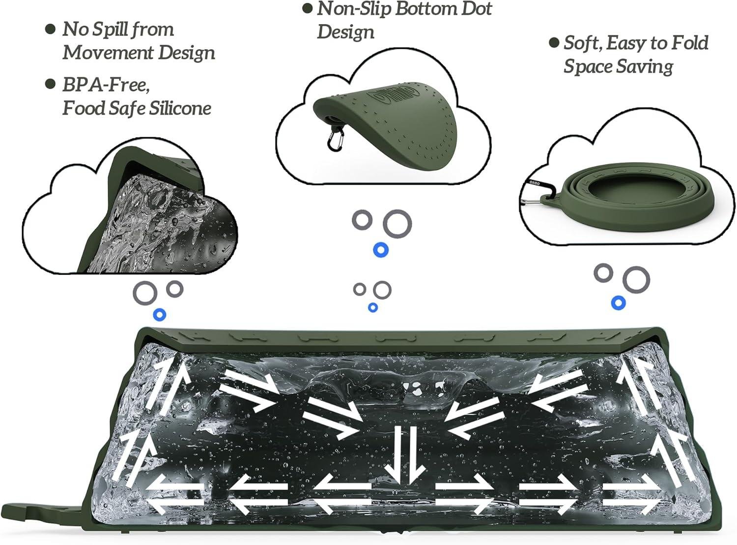 OEM Spill Proof Collapsible Dog Water Bowl 24oz Portable No Splash for Travel Road Trips Cars Pet Essentials Cat Accessories Factory