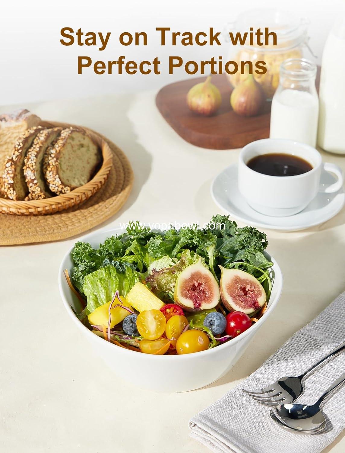 OEM 40-Ounce Porcelain Salad Bowl Set Large White Serving Bowls for Kitchen Soup Oatmeal Pasta Snacks Set of 2 Microwave Dishwasher Safe Factory