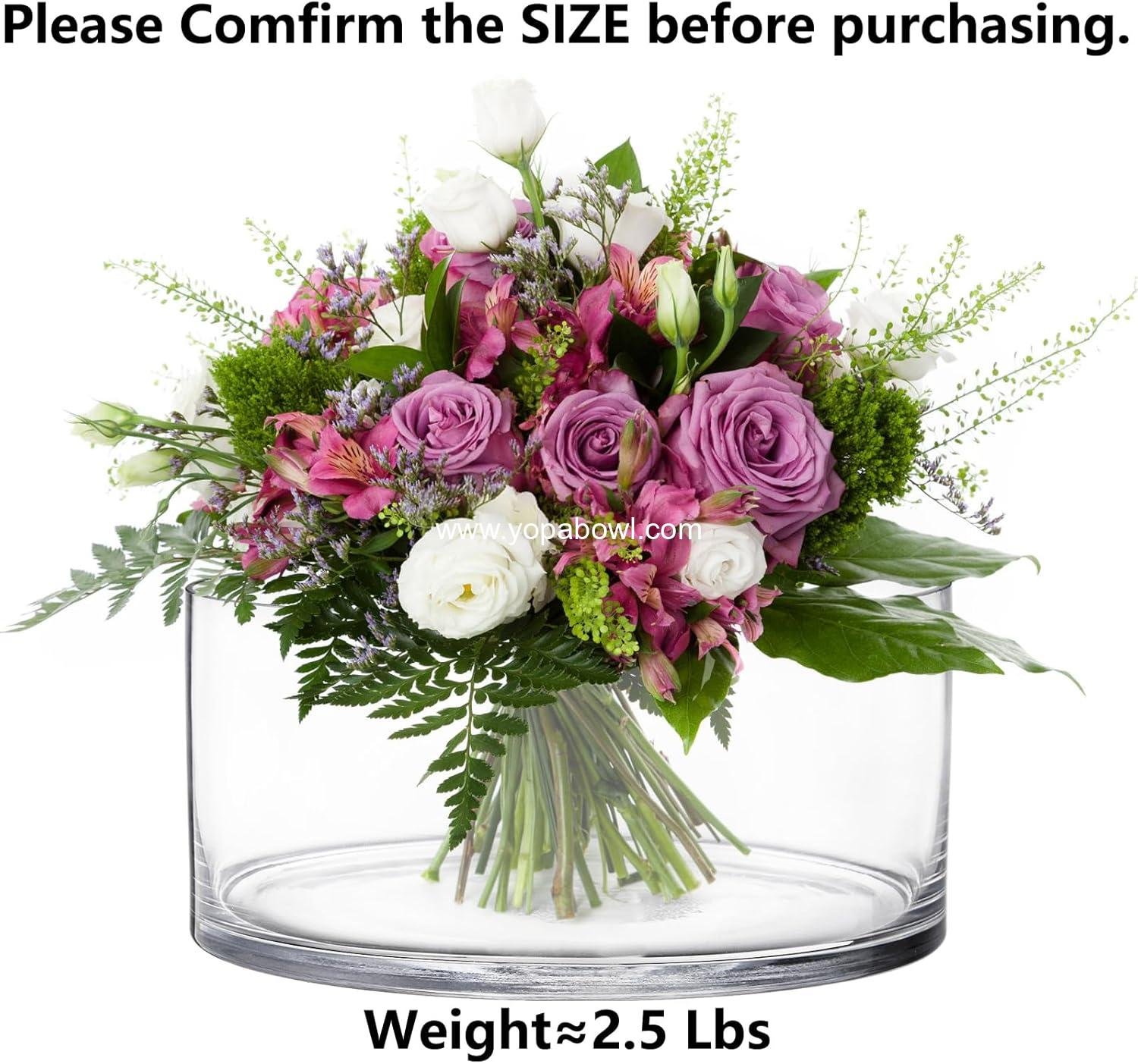 Wholesale 4 Inch Tall x 8 Inch Wide Glass Cylinder Vase Flower Terrarium Bowl Decorative Centerpiece for Weddings Events Pillar Candle Arrangements Clear Factory