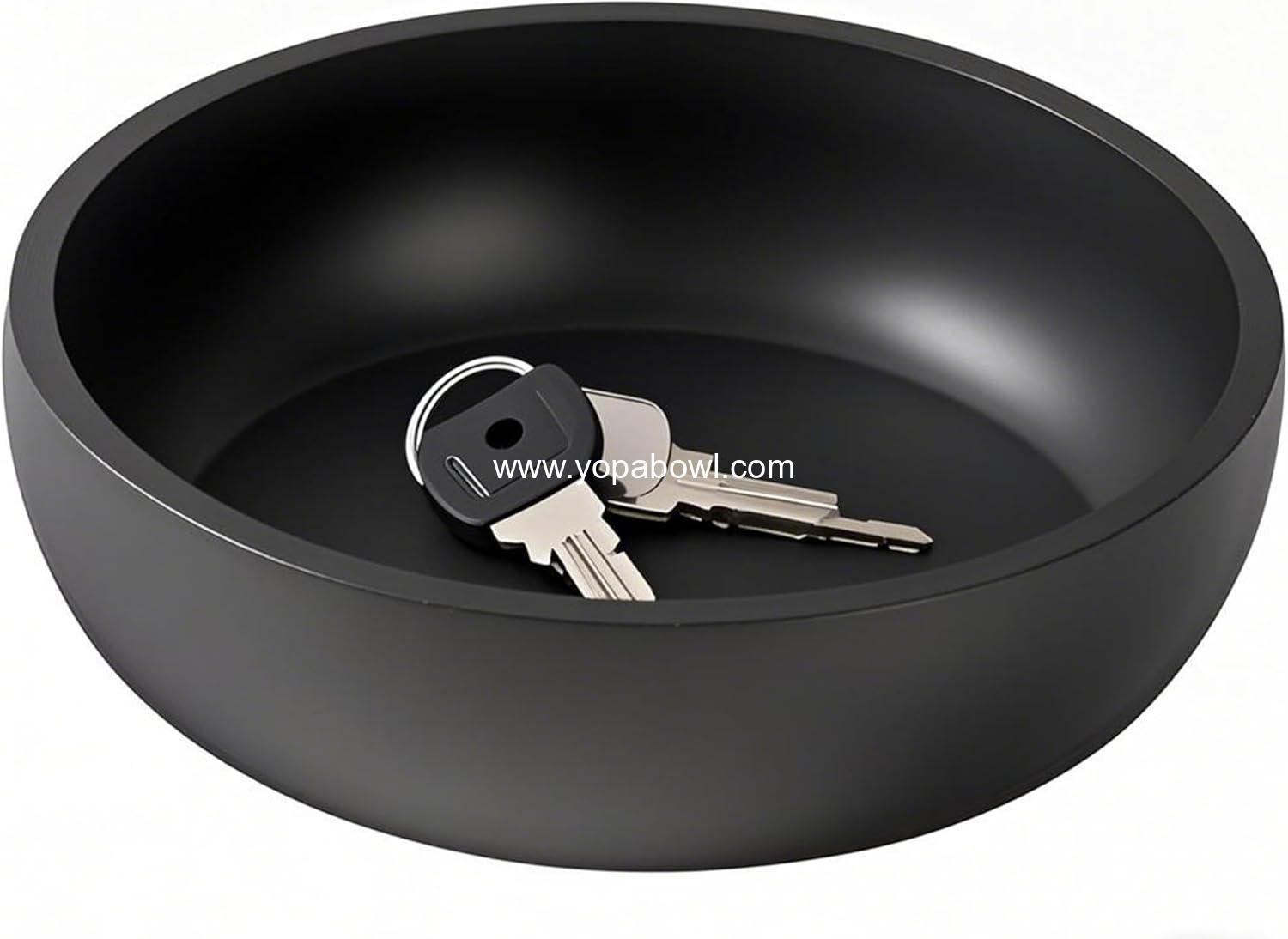 OEM 7.9 Inch Concrete Key Bowl Entryway Table Decor Modern Industrial Minimalist Holder Charcoal Black Smooth Sealed Durable Factory