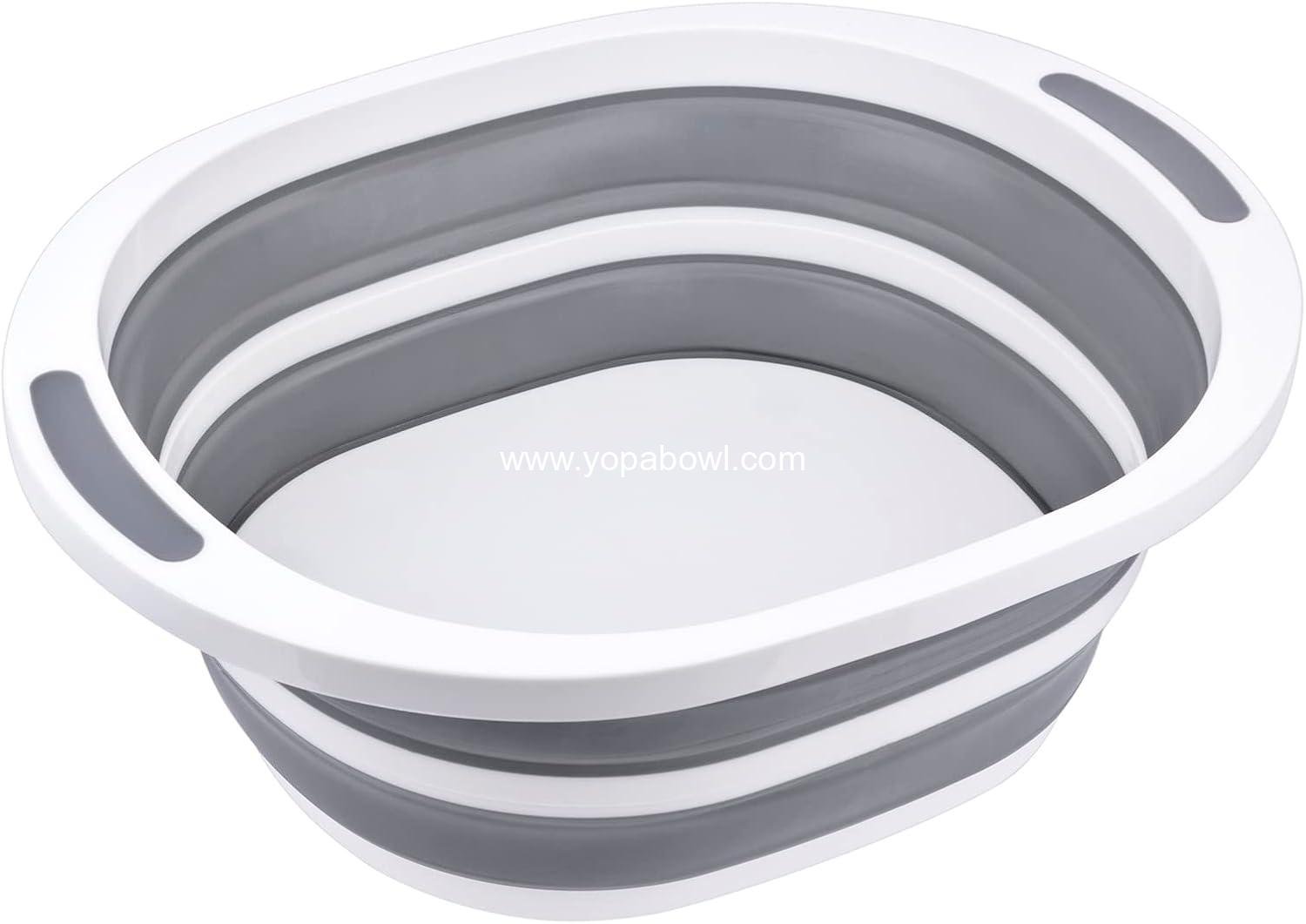 OEM Collapsible 7.5L Plastic Dishpan Sink Basin Foldable Cutting Board Food Tub Portable Washing Basket for BBQ Picnic Camping Space Saving Gray Factory