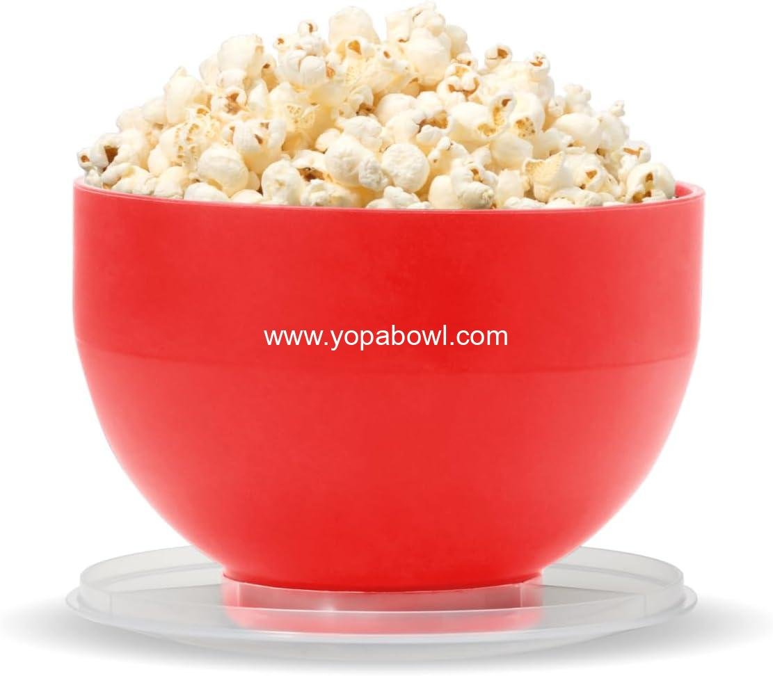 OEM Microwave Silicone Personal Popcorn Popper | Red | Collapsible Bowl with Built-In Measuring Cup | BPA Free | Eco-Friendly | Waste Free | 4 Cup Capacity | Factory