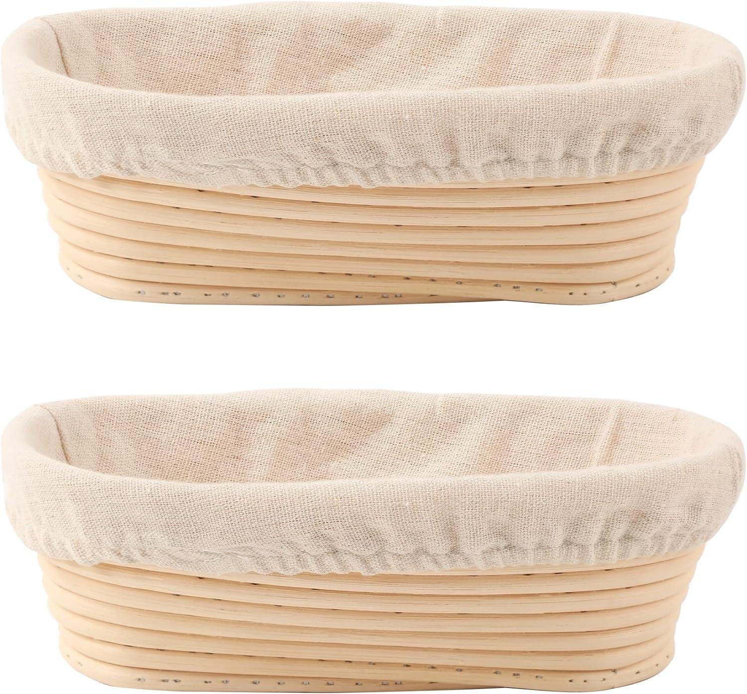 OEM Set of 2 10-Inch Oval Bread Proofing Baskets with Liners for Sourdough Baking Manufacturer
