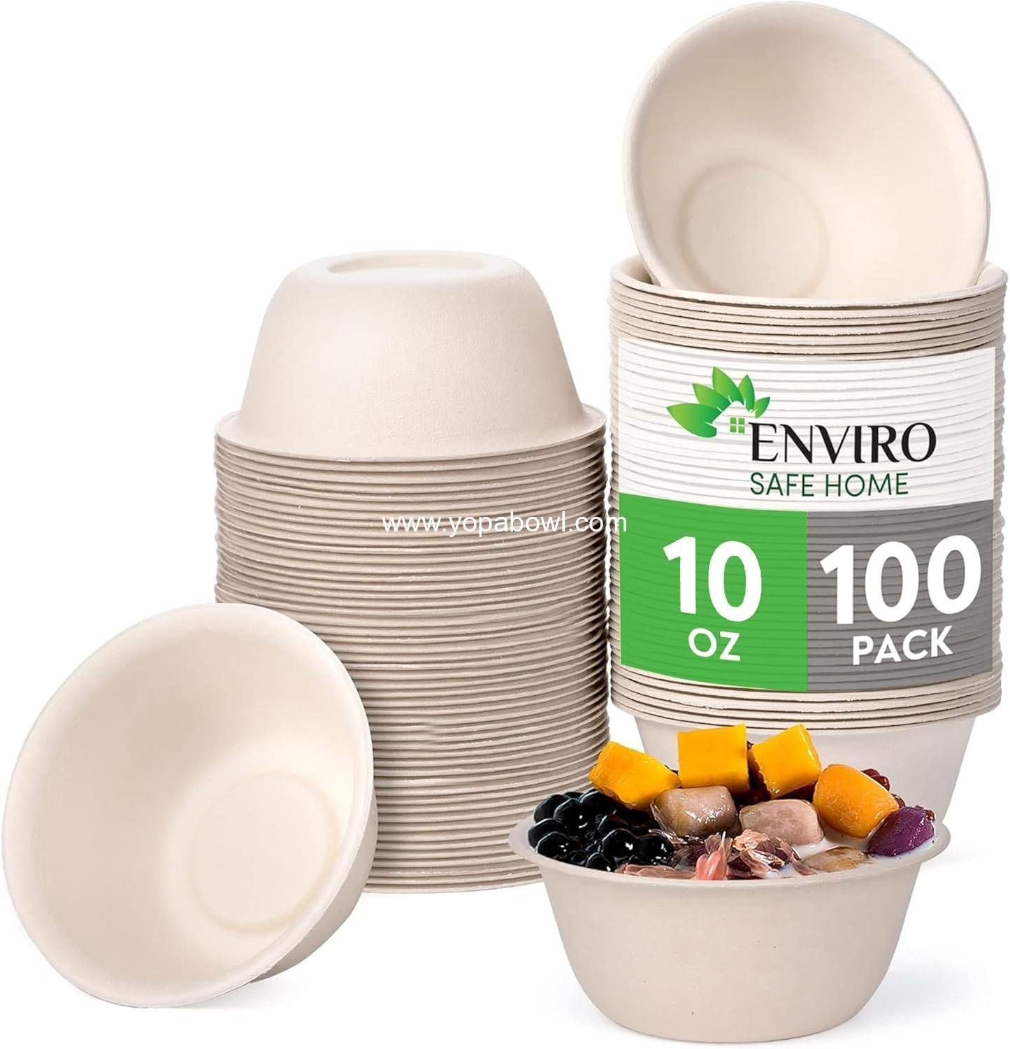 Wholesale 10 Oz Bamboo Disposable Bowls - 100 Pack, Heavy Duty, Microwavable, Oven Safe - Ideal for Soups, Meals, Acai & More, Eco-Friendly, Leak-Proof Factory Wholesale 10 Oz Bamboo Disposable Bowls - 100 Pack, Heavy Duty, Microwavable, Oven Safe - Ideal for Soups, Meals, Acai & More, Eco-Friendly, Leak-Proof Factory