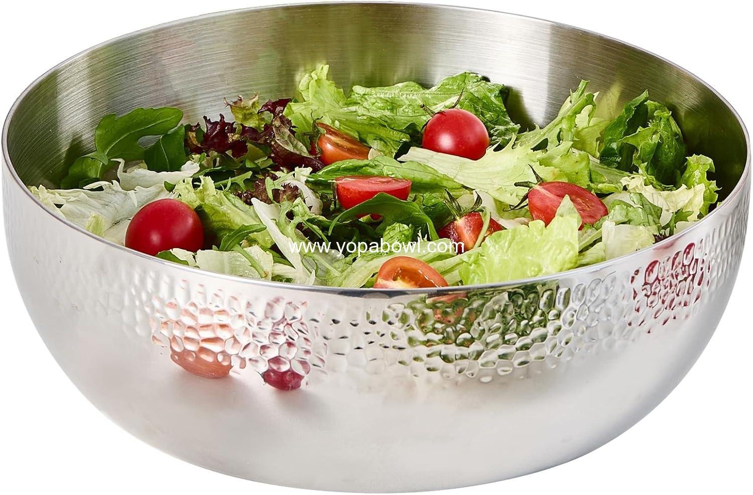 Wholesale 150oz Stainless Steel Hammered Salad Bowl Large Fruit Popcorn Serving Bowl Manufacturer Wholesale 150oz Stainless Steel Hammered Salad Bowl Large Fruit Popcorn Serving Bowl Manufacturer