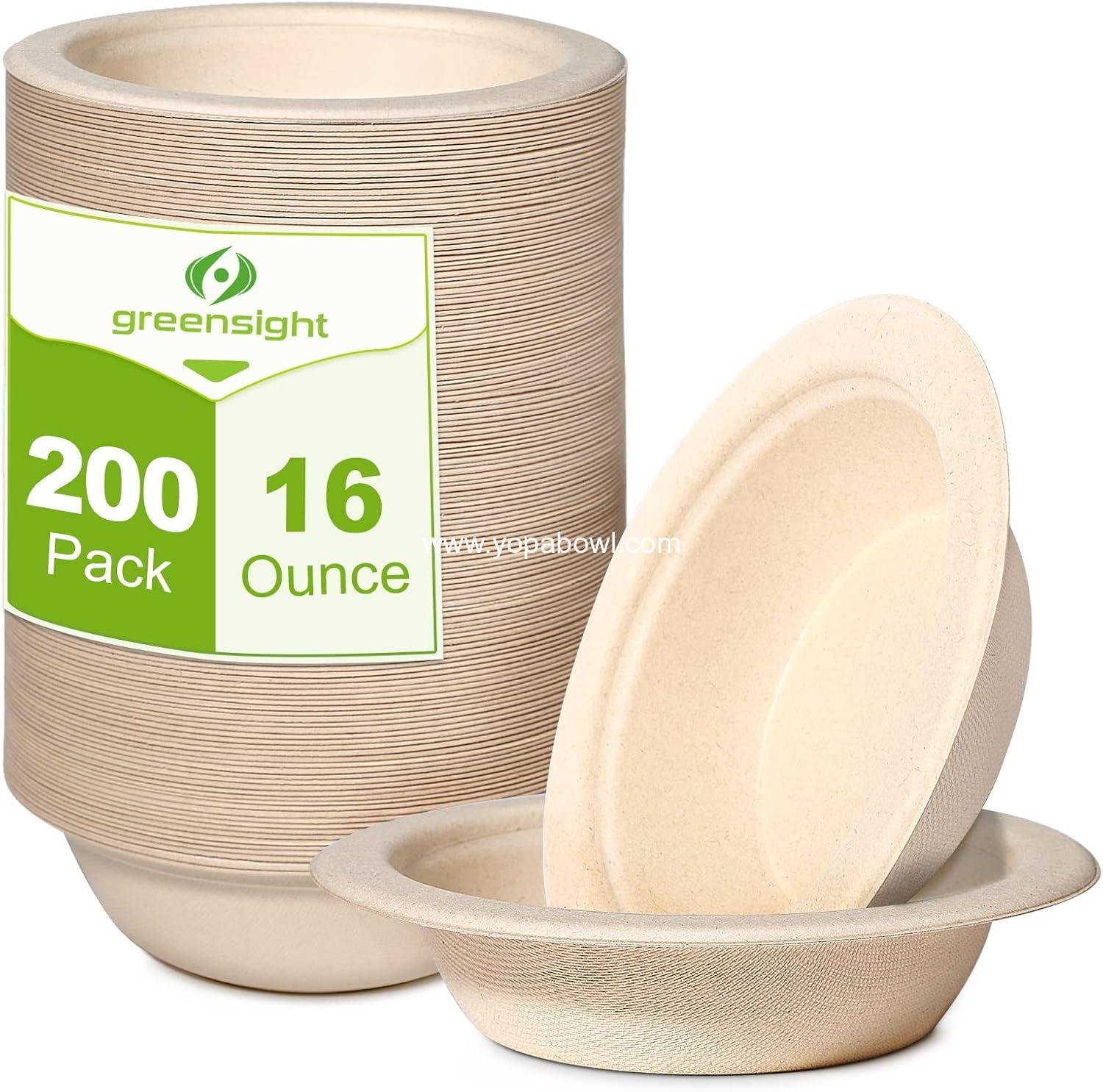 Wholesale 16oz Paper Bowls - 200 Pack Disposable, Heavy Duty, Compostable & Biodegradable, Microwavable for Soup, Salad, Ice Cream Factory Wholesale 16oz Paper Bowls - 200 Pack Disposable, Heavy Duty, Compostable & Biodegradable, Microwavable for Soup, Salad, Ice Cream Factory