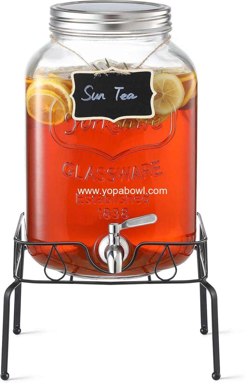 Wholesale 2 Gallon Glass Beverage Dispenser with Stand and Lid, 18/8 Stainless Steel Spigot - Perfect for Parties and Gatherings - Mason Jar Drink Dispenser with Lid, Factory Wholesale 2 Gallon Glass Beverage Dispenser with Stand and Lid, 18/8 Stainless Steel Spigot - Perfect for Parties and Gatherings - Mason Jar Drink Dispenser with Lid, Factory