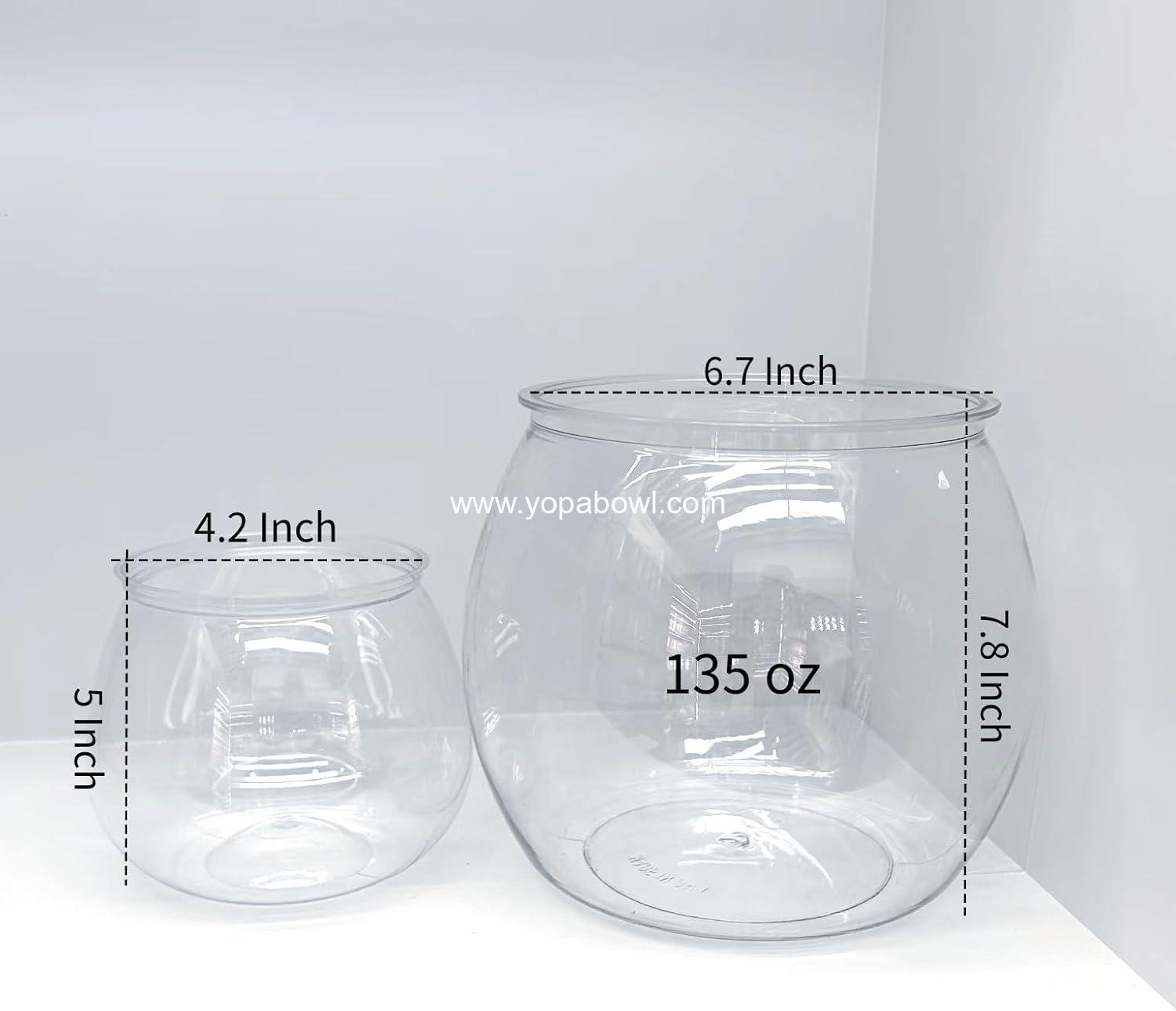 Wholesale 2 Pack Plastic Fish Bowls - 135oz Round Plastic Fish Tank, 1 Gallon Aquarium Hydroponic Planter, Floral Container for Candy, Carnival Games, Prizes, Party Decorations, and Table Centerpiece - Factory Wholesale 2 Pack Plastic Fish Bowls - 135oz Round Plastic Fish Tank, 1 Gallon Aquarium Hydroponic Planter, Floral Container for Candy, Carnival Games, Prizes, Party Decorations, and Table Centerpiece - Factory