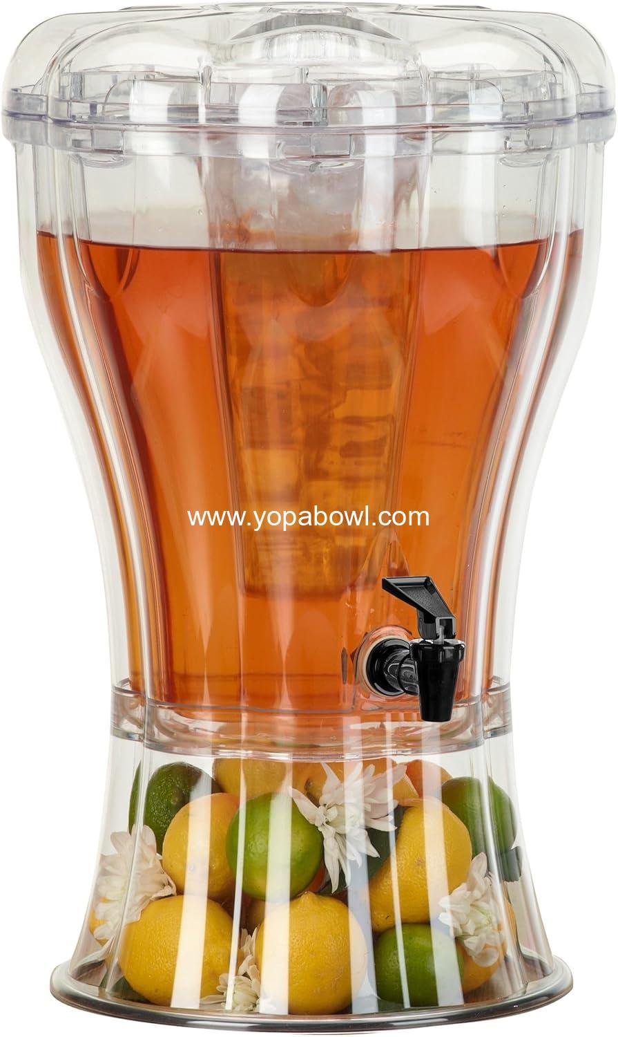 Wholesale 3.5 Gallon Clear Plastic Beverage Dispenser with Stand, Spigot, Ice Cone, Large Punch Bowl for Parties Factory Wholesale 3.5 Gallon Clear Plastic Beverage Dispenser with Stand, Spigot, Ice Cone, Large Punch Bowl for Parties Factory