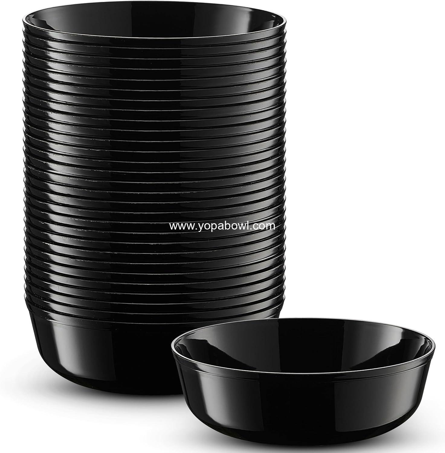 Wholesale 6 Oz Disposable Plastic Dessert Bowls 50-Pack Small Heavyweight Black for Parties Weddings Events Factory