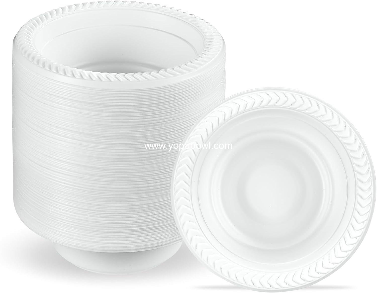 Wholesale 800 Pack 5 oz White Disposable Plastic Bowls Premium Lightweight for Desserts Appetizers Soups Parties Weddings Factory