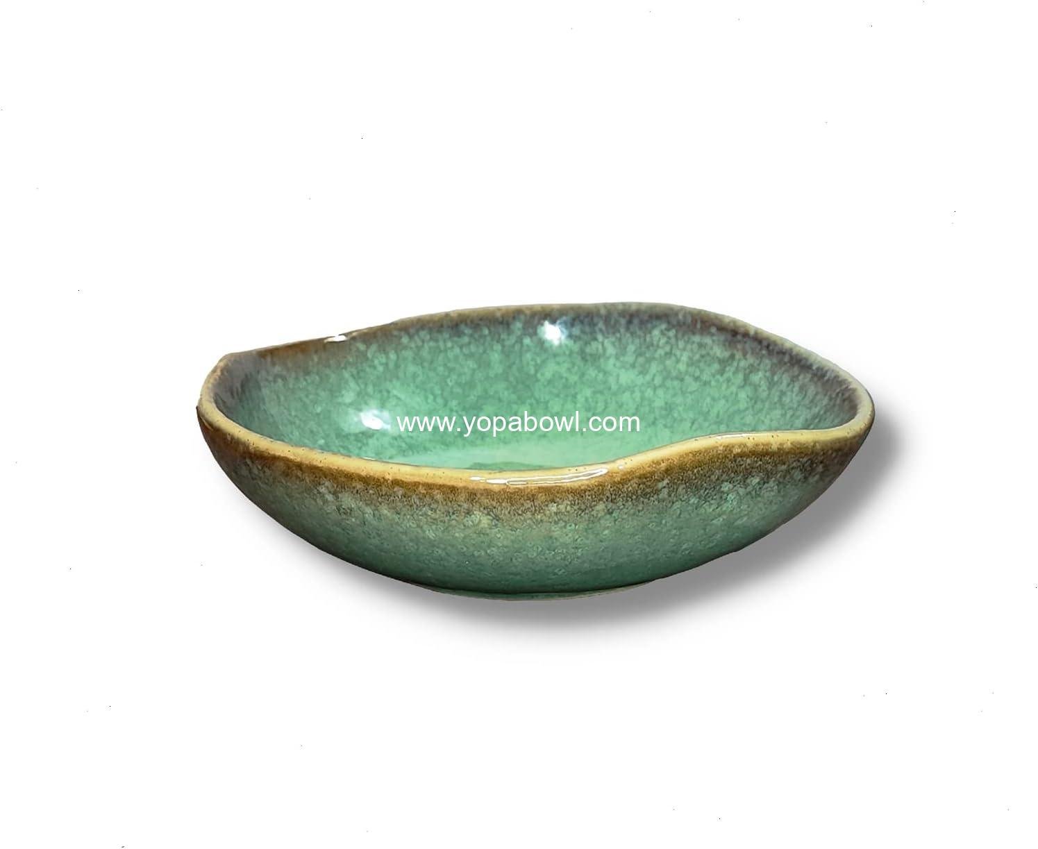 Wholesale Ceramic Decorative Bowl with Green Glaze, 8'' Candy Bowl and Key Dish for Entryway Table, Home Decor Accent and Trinket Tray Holder for Nightstand Ring Gift (8'' Green) Manufacturer