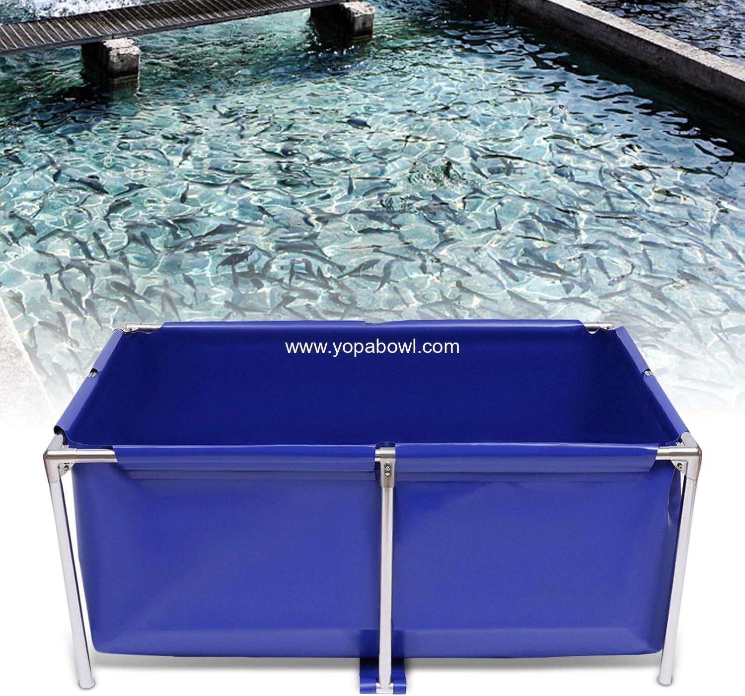 Wholesale Foldable Above Ground Fish Pond, Steel Frame Koi Breeding Pool with Drain Valve, Blue Aquarium Water Tank, Portable Storage Solution, Factory