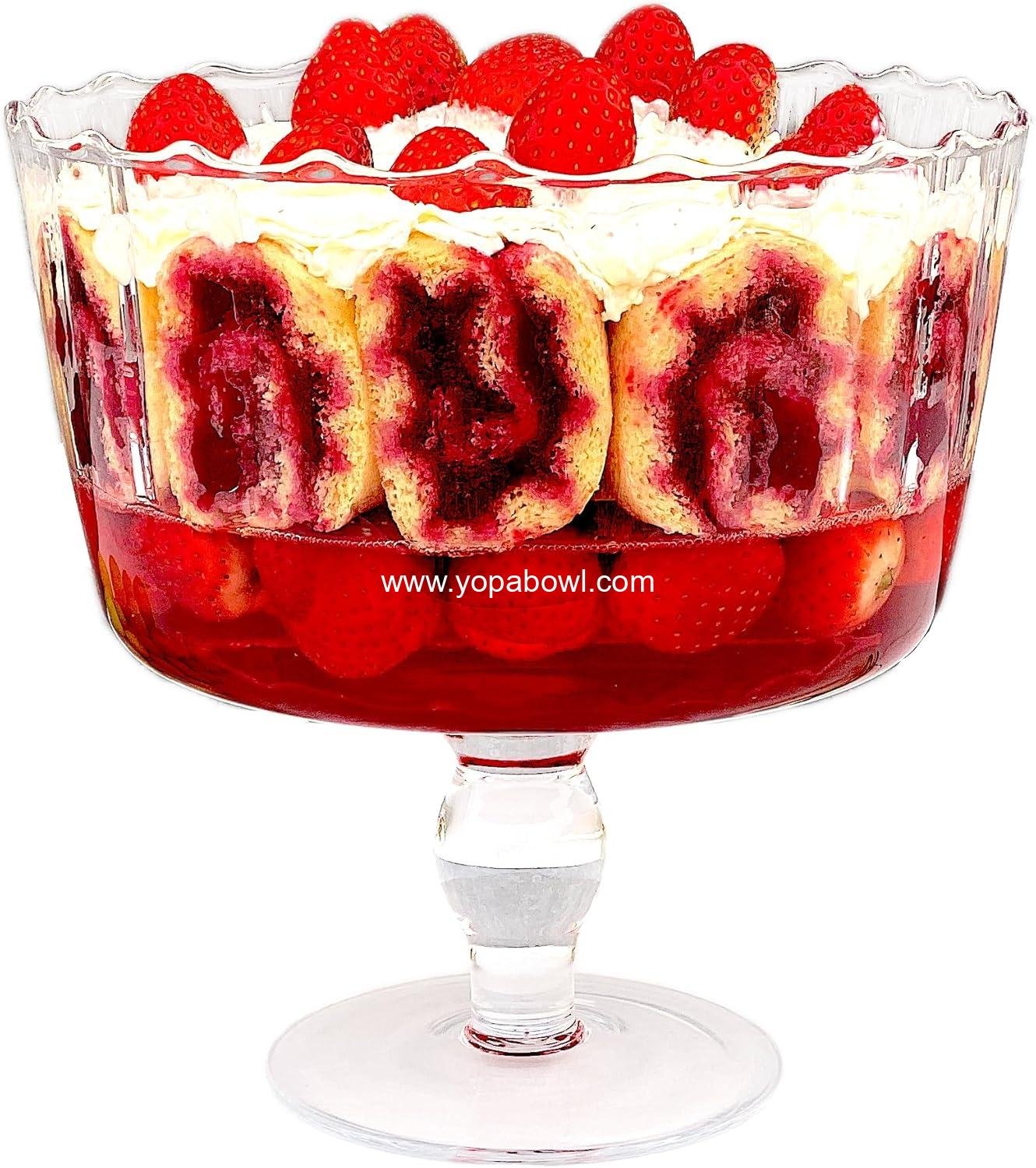 Wholesale Large Glass Trifle Bowl with Scallop Design - 9