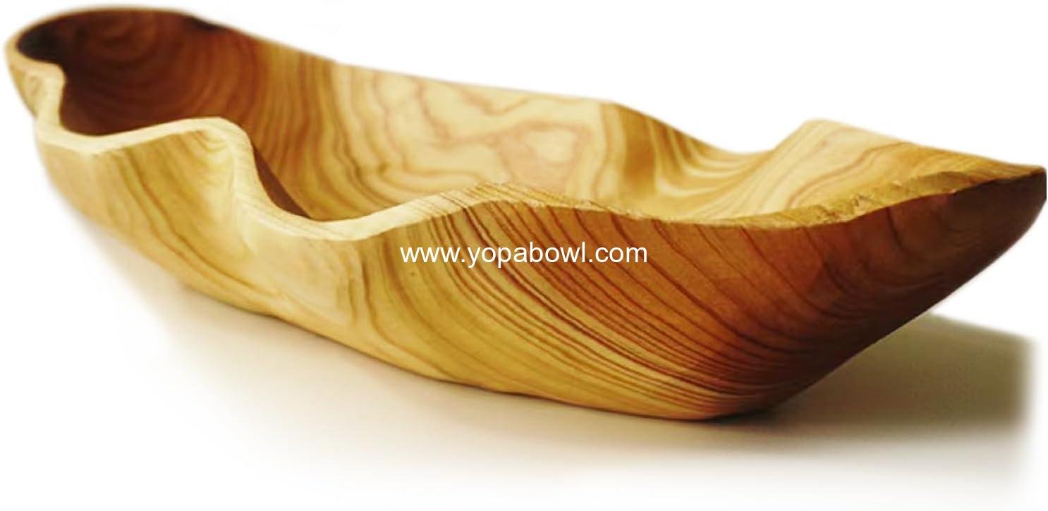 Wholesale Large Handmade Decorative Wooden Dough Bowl, Natural Wood Grain Finish, Kitchen Coffee Dining Table Centerpiece Decor Tray, Farmhouse Style, Driftwood Bowl - Factory
