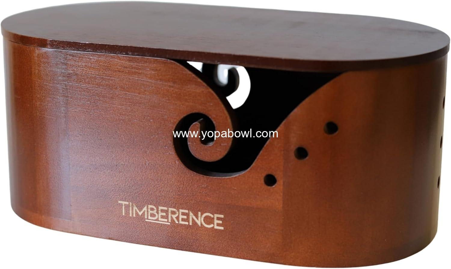 Wholesale Oval Wooden Yarn Bowl – Premium Smooth Finish with Swirl Feed and Hook Holes – Anti-Slip Knitting and Crochet Yarn Holder Factory