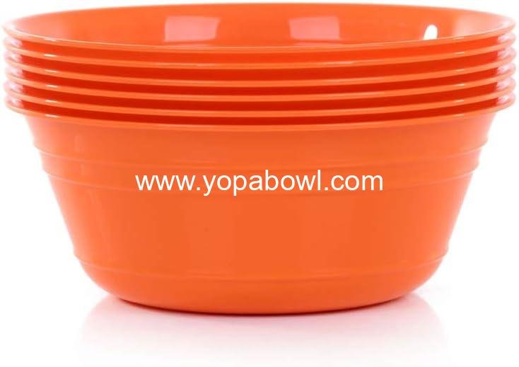 Wholesale Plastic Bowls (1.8L Medium, 6 Pack, Orange) - 7.8in W x 3.25in H - Ideal for Popcorn, Snacks, Chips, Nachos, Candy, Halloween - Party Bowls Set - Factory