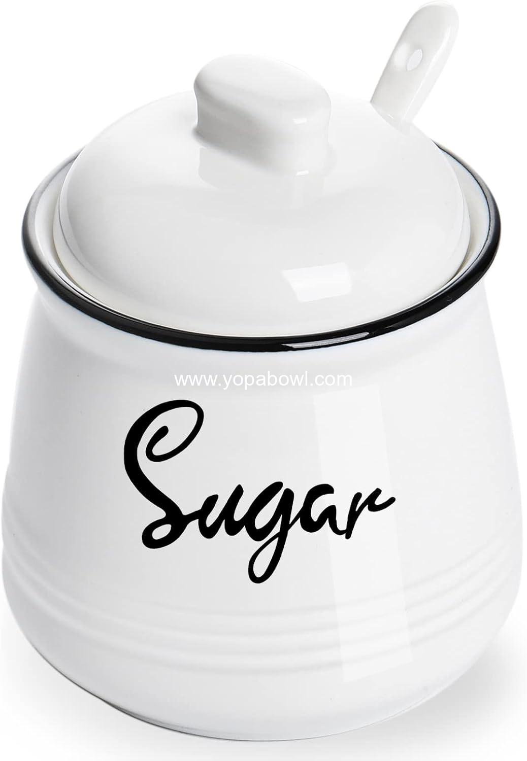 Wholesale Porcelain Sugar Bowl with Lid and Spoon, 12oz, Easy to Clean, White Factory Wholesale Porcelain Sugar Bowl with Lid and Spoon, 12oz, Easy to Clean, White Factory