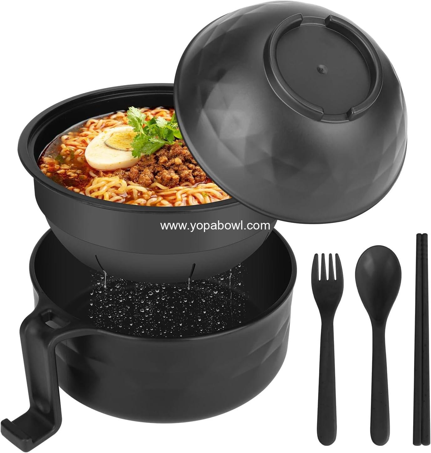 Wholesale Ramen Bowl Set 33 oz with Cooker, Bowls, Chopsticks, and Spoon - Microwave Pasta Cooker for College Dorm Essentials (Black) Factory Wholesale Ramen Bowl Set 33 oz with Cooker, Bowls, Chopsticks, and Spoon - Microwave Pasta Cooker for College Dorm Essentials (Black) Factory