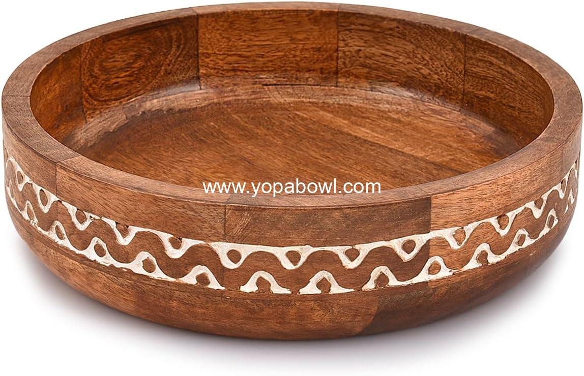 Wholesale Round White Decorative Mango Wood Bowls for Rustic Home Decor Table Centerpieces Party Wedding Décor (10