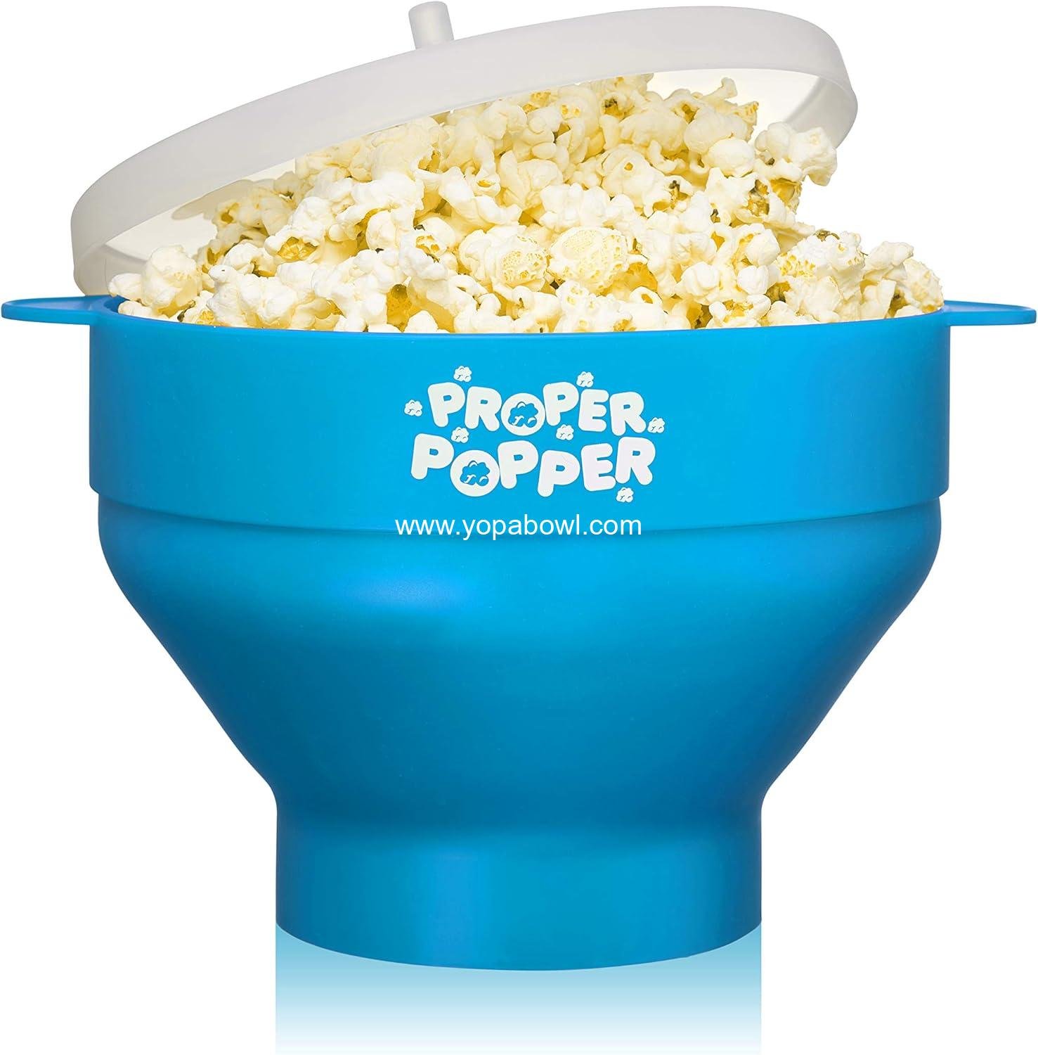 Wholesale Silicone Microwave Popcorn Maker - Collapsible BPA Free Bowl, Dishwasher Safe, 16-Cup Capacity - Turquoise Factory