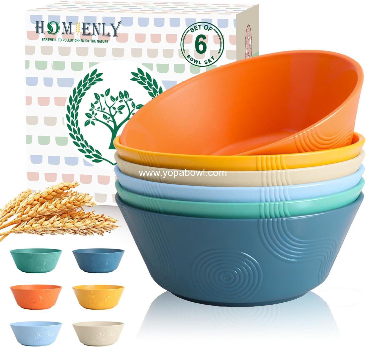 Wholesale Unbreakable Cereal Bowls - 36oz Wheat Straw Textured Plastic Bowls, Microwave and Dishwasher Safe, Ideal for Soup, Popcorn, Ramen, Salad, Multi-Color, 6 PCS - Factory Wholesale Unbreakable Cereal Bowls - 36oz Wheat Straw Textured Plastic Bowls, Microwave and Dishwasher Safe, Ideal for Soup, Popcorn, Ramen, Salad, Multi-Color, 6 PCS - Factory
